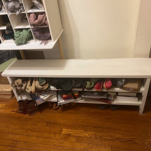 Rustic Handmade Wood Entry Bench - Picture 4 of 6